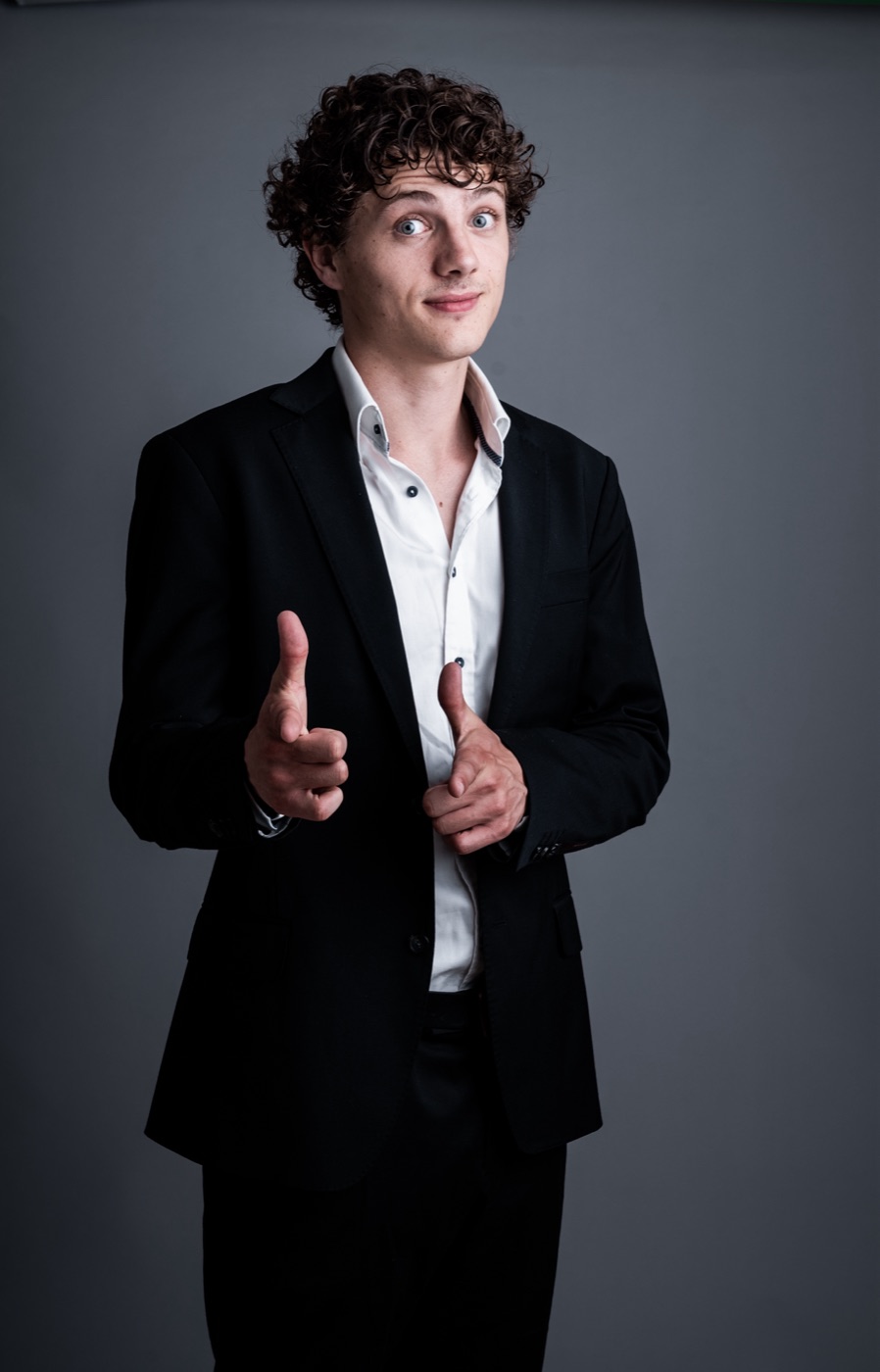 William Jannert: playful comedic studio portrait